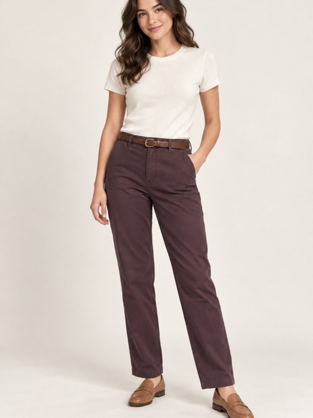 Vintage Duck Head Chino Pants Women Junior 13 Burgundy 100% Cotton Straight